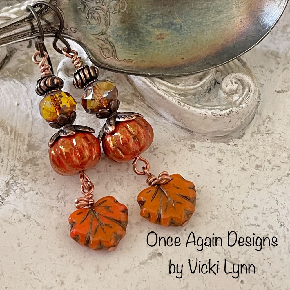 Hand Crafted “Fall Festival” Pumpkin Earrings